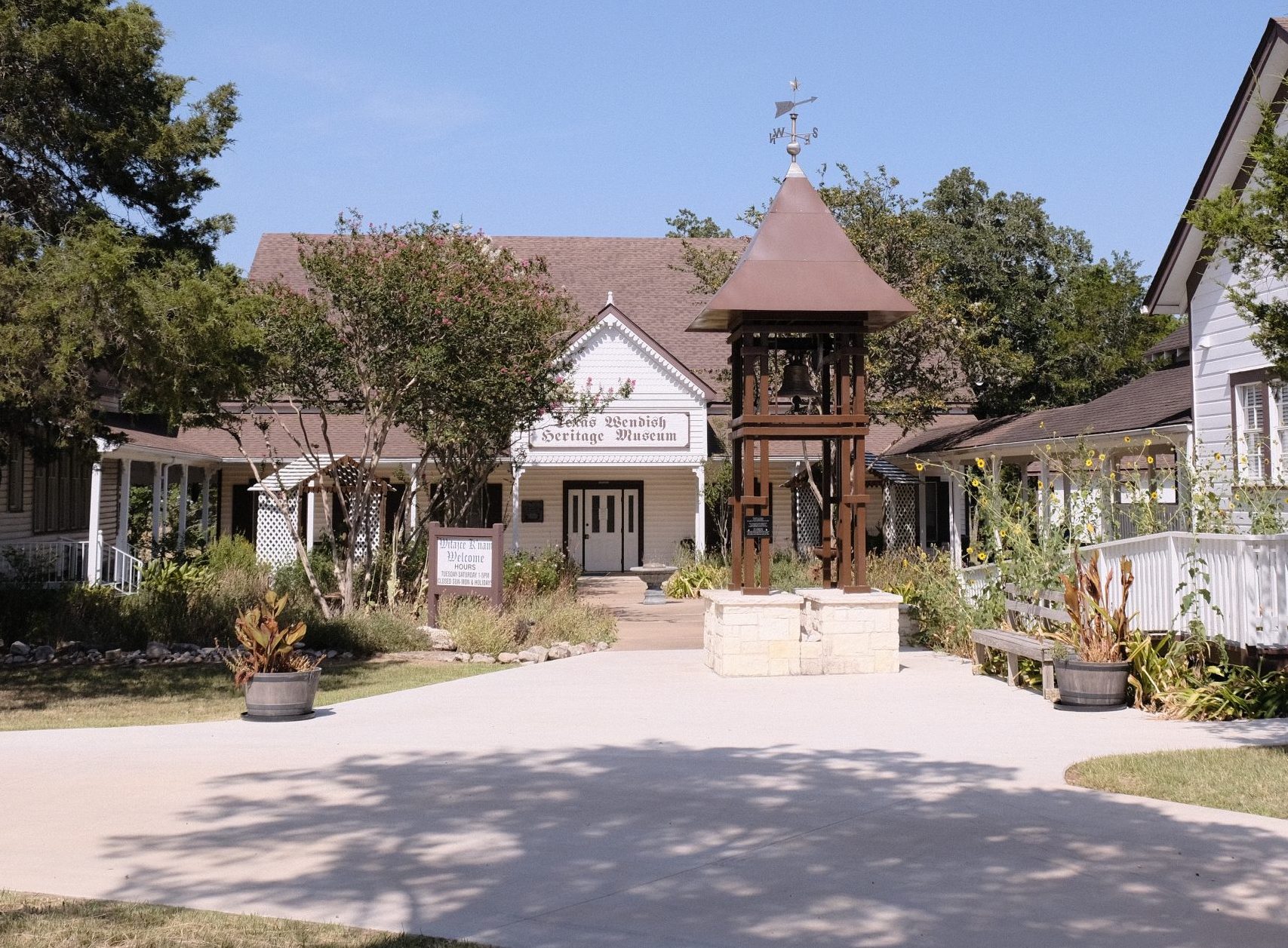 Texas Wendish Heritage Society & Museum with historical bell