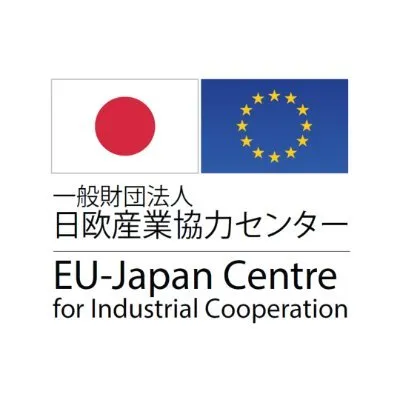 Logo of EU-Japan Centre for Industrial Cooperation with Japanese and EU flags and Japanese and English text.