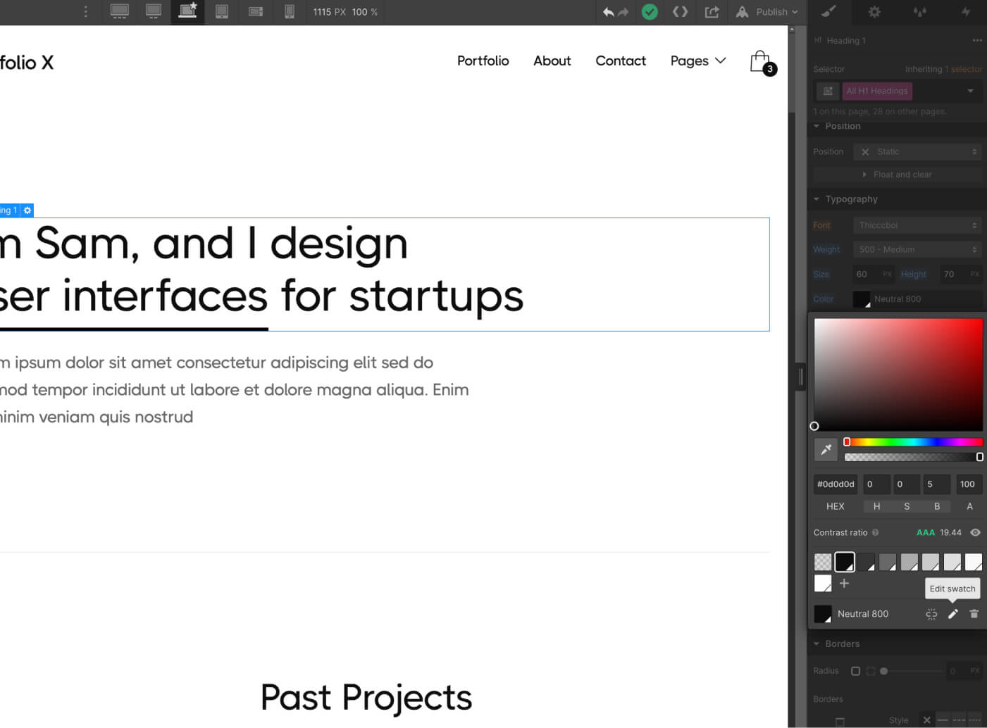 Colors - Portfolio X Webflow Template