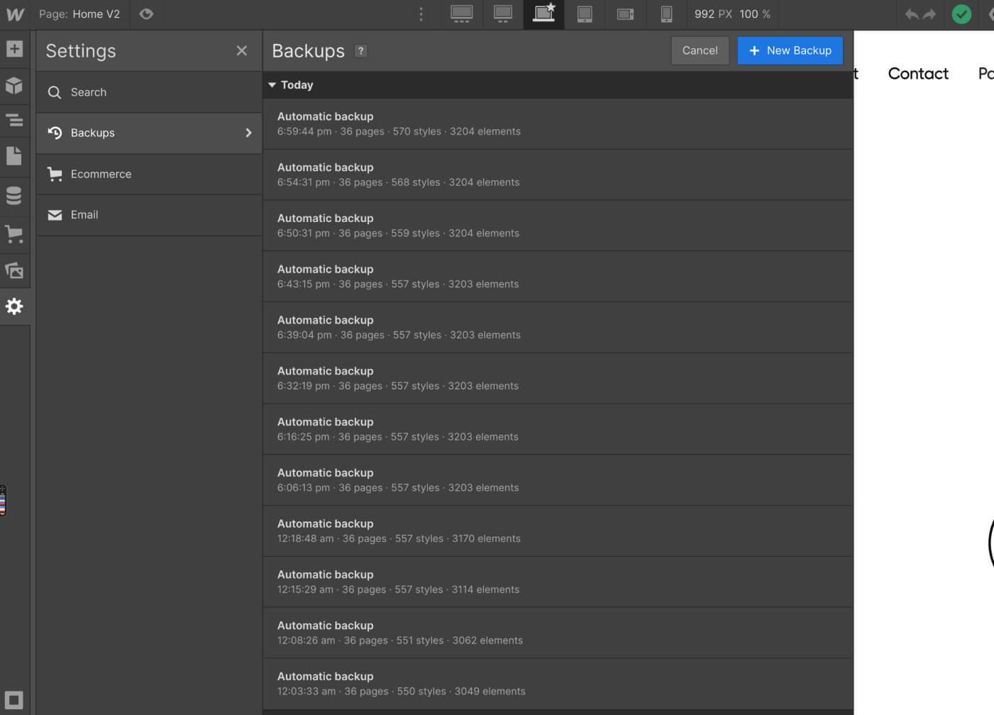 Backups - Portfolio X Webflow Template