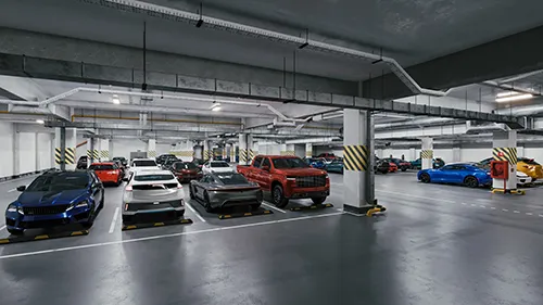 ion4x Wi-Fi 6 outdoor access point from IO by HFCL, ensuring seamless navigation, security, and ticketing systems in parking lots