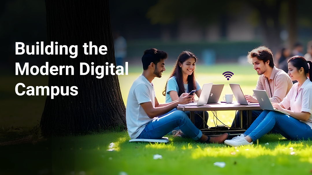 Digital university campus with high-performance Wi-Fi connectivity and AI-driven network infrastructure