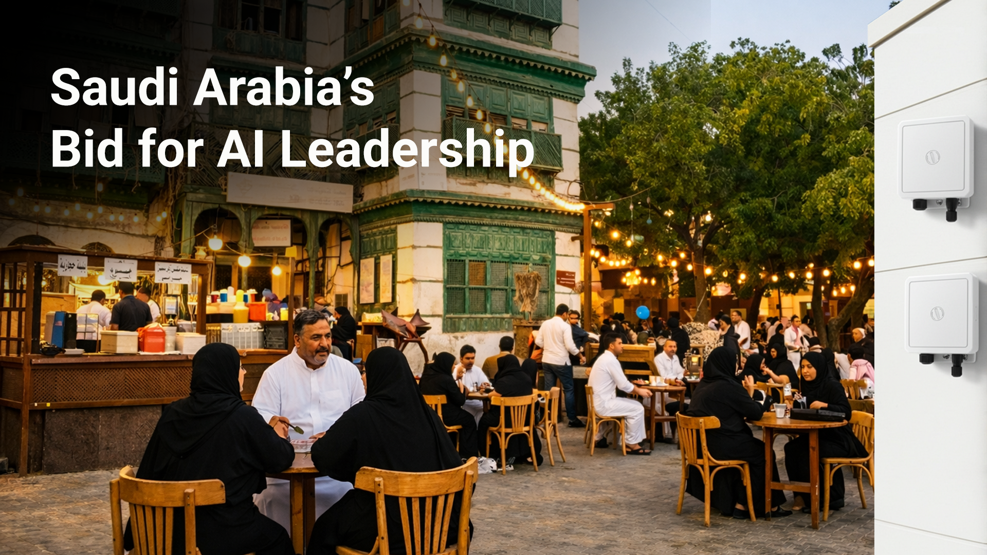 Saudi Vision 2030 digital infrastructure showcasing WiFi 7 access points, IP67 outdoor connectivity and industrial Ethernet switches powering giga projects like NEOM.