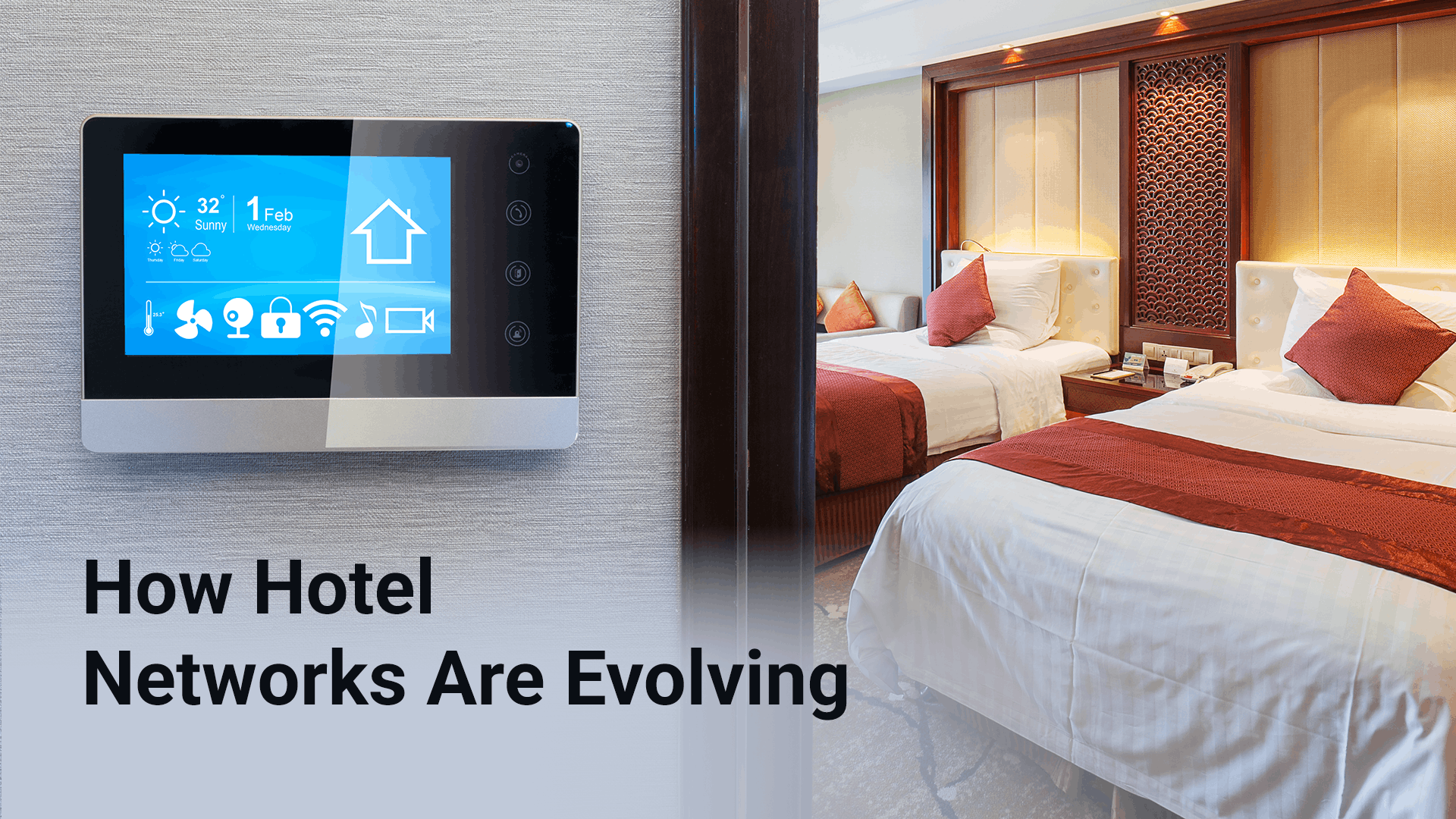 Smart hotel network infrastructure with IoT, Wi-Fi 6 access points and cloud-managed networking