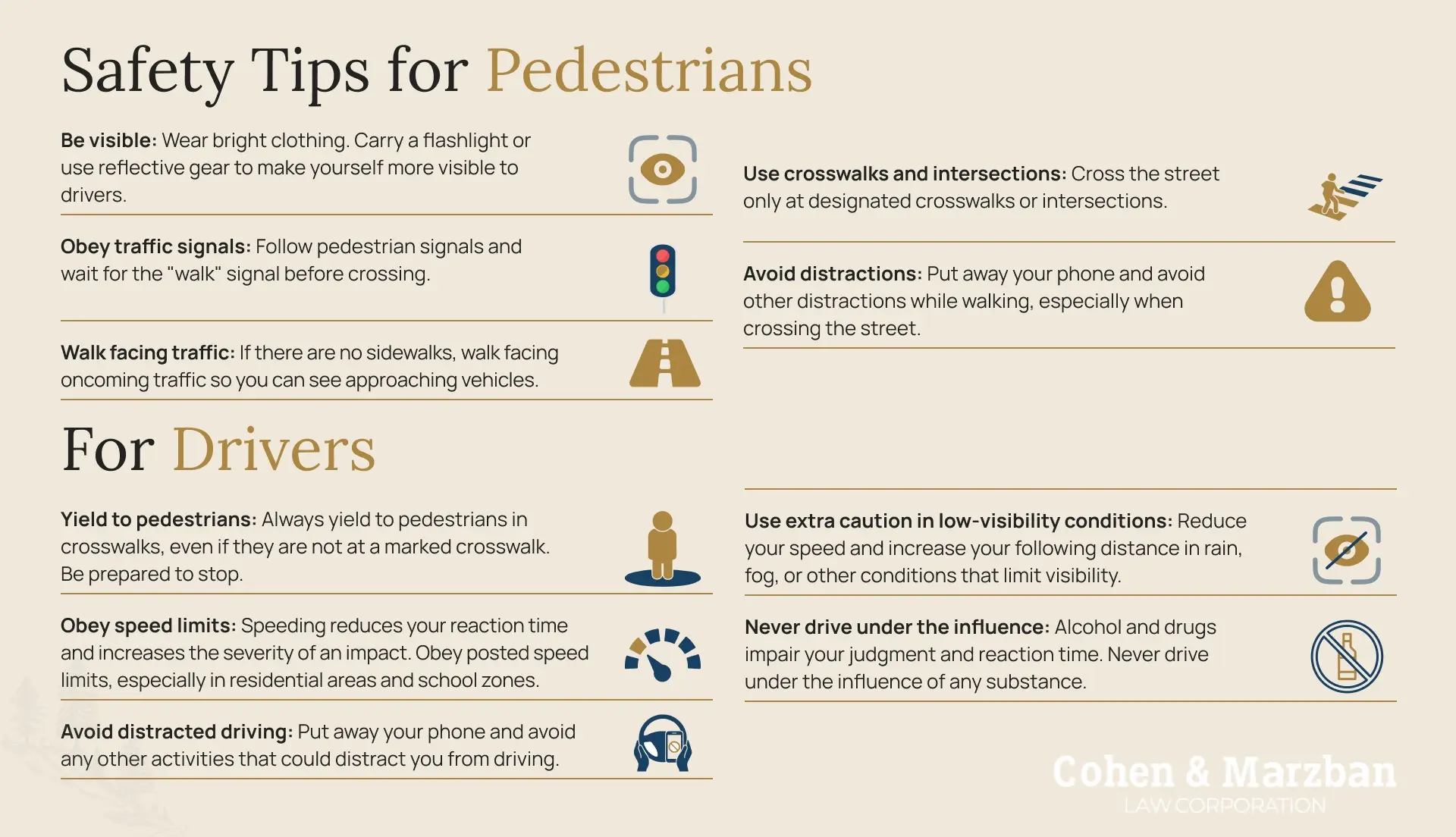 Safety Tips for Pedestrians and Drivers Infographic