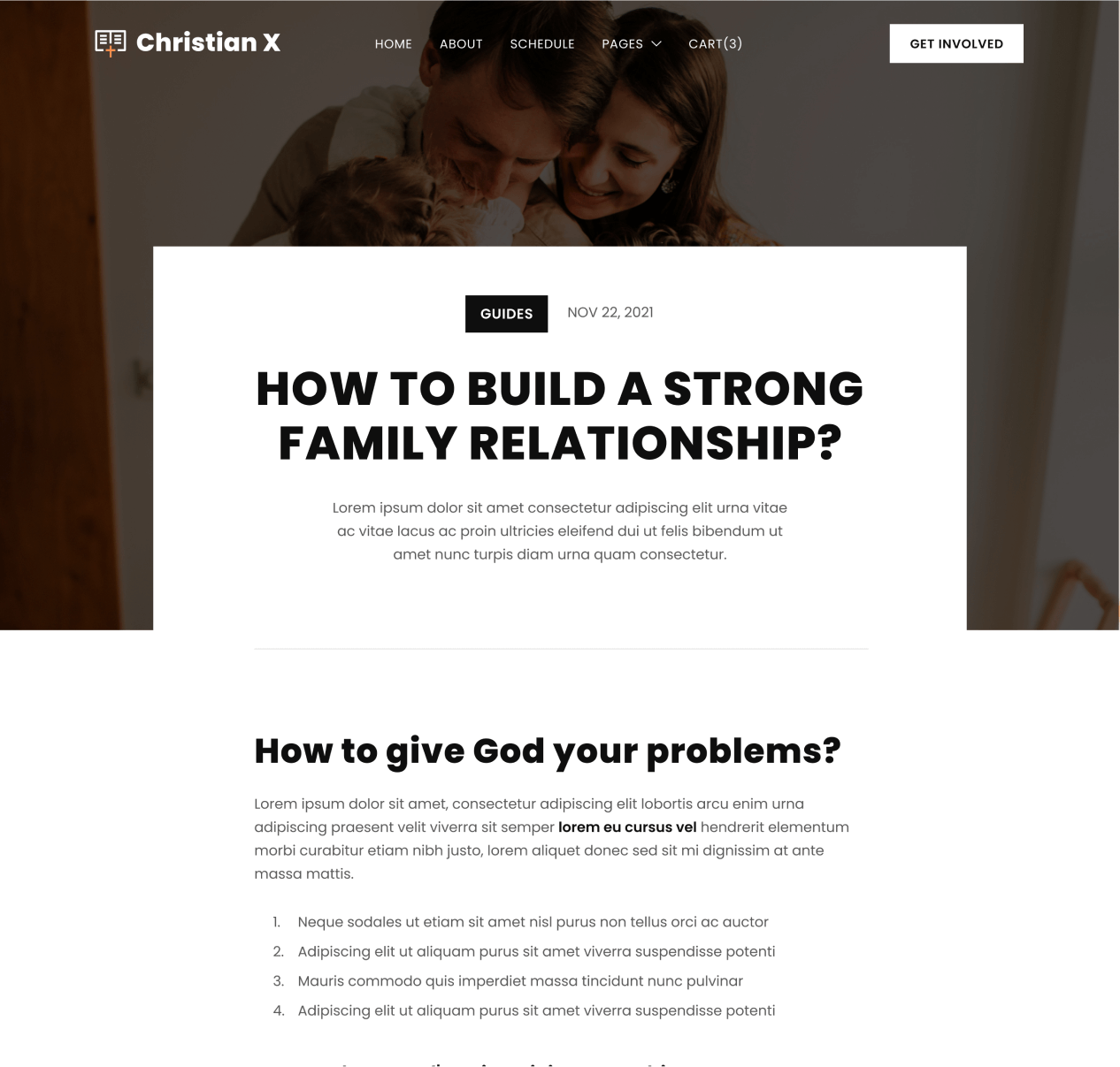 Christian X - Blog Post page - Church Webflow Template