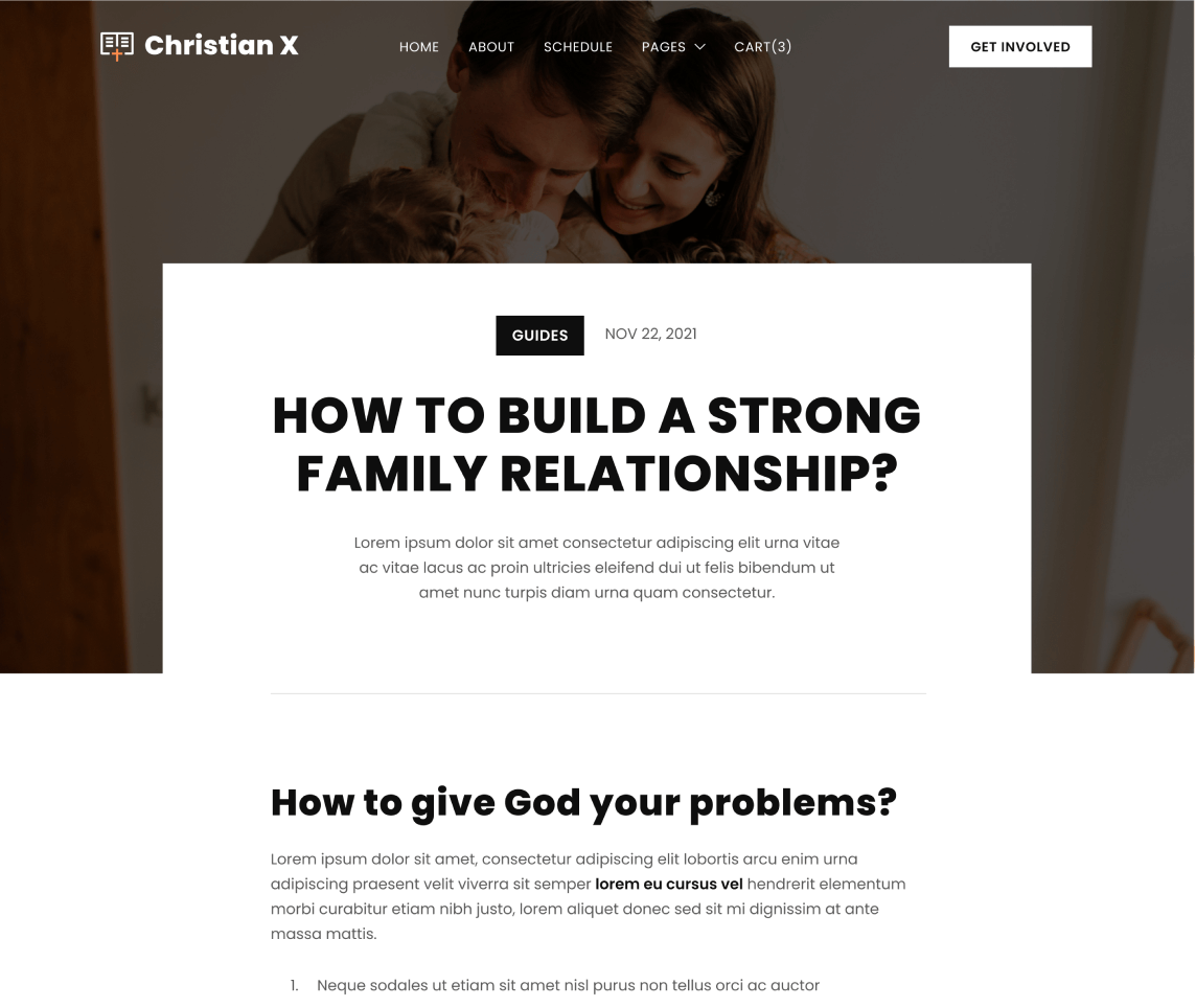 Christian X - Blog Post page - Church Webflow Template