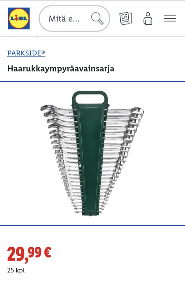 haarukkaympyräavainsarja Lidl