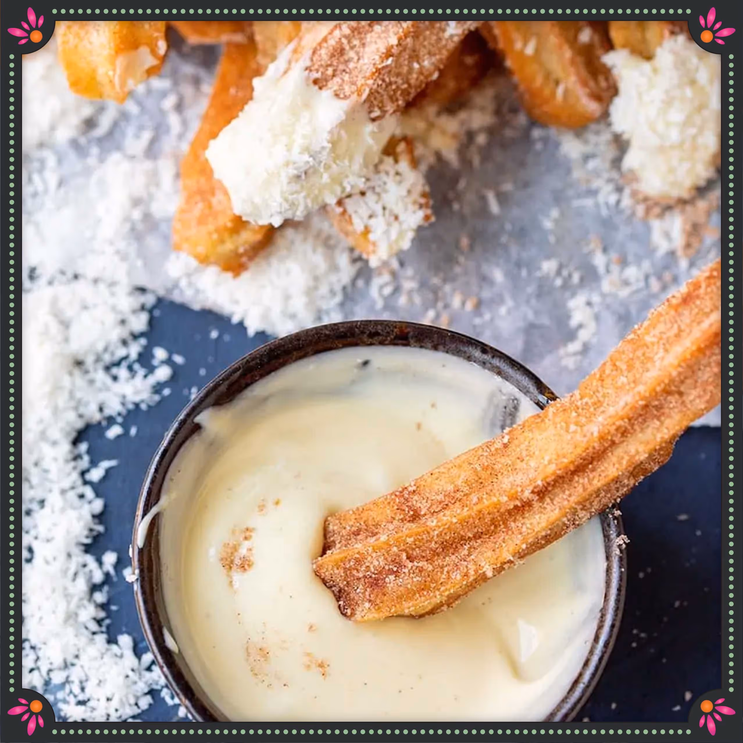 white chocolate churros