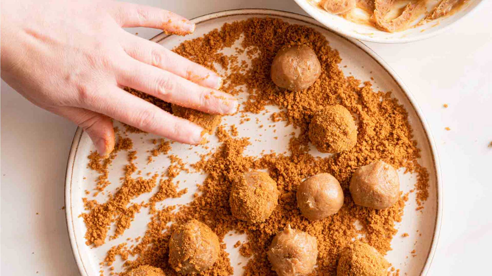 lotus biscoff cookie dough balls served at bombay taco company