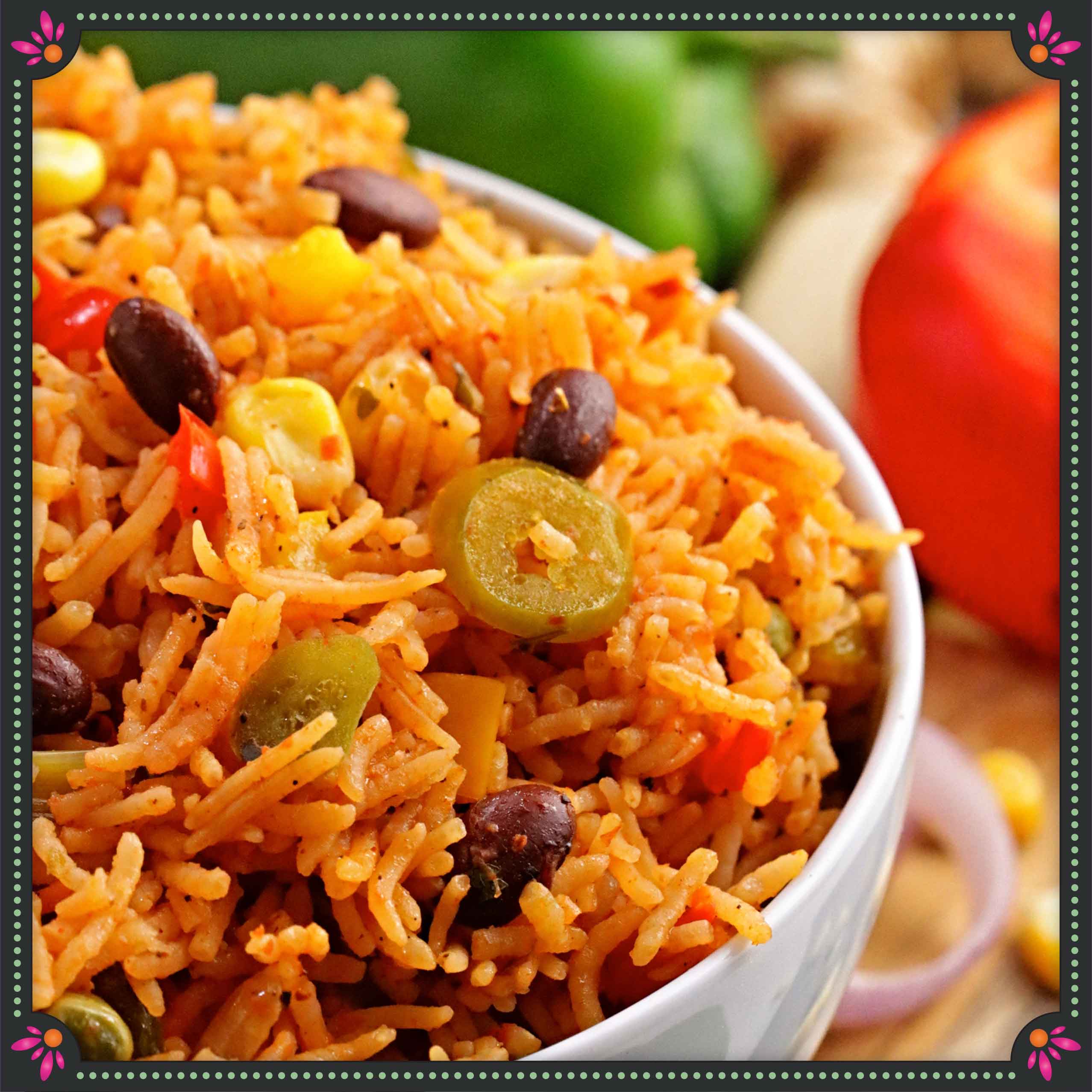 paneer or veg mexican rice or arroz roja