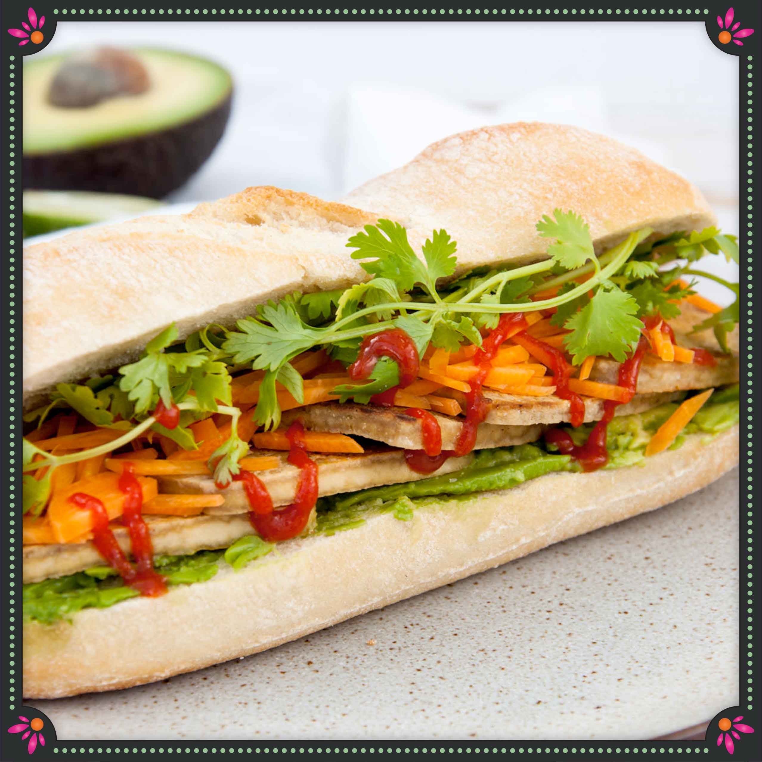 Avocado pesto banh mi