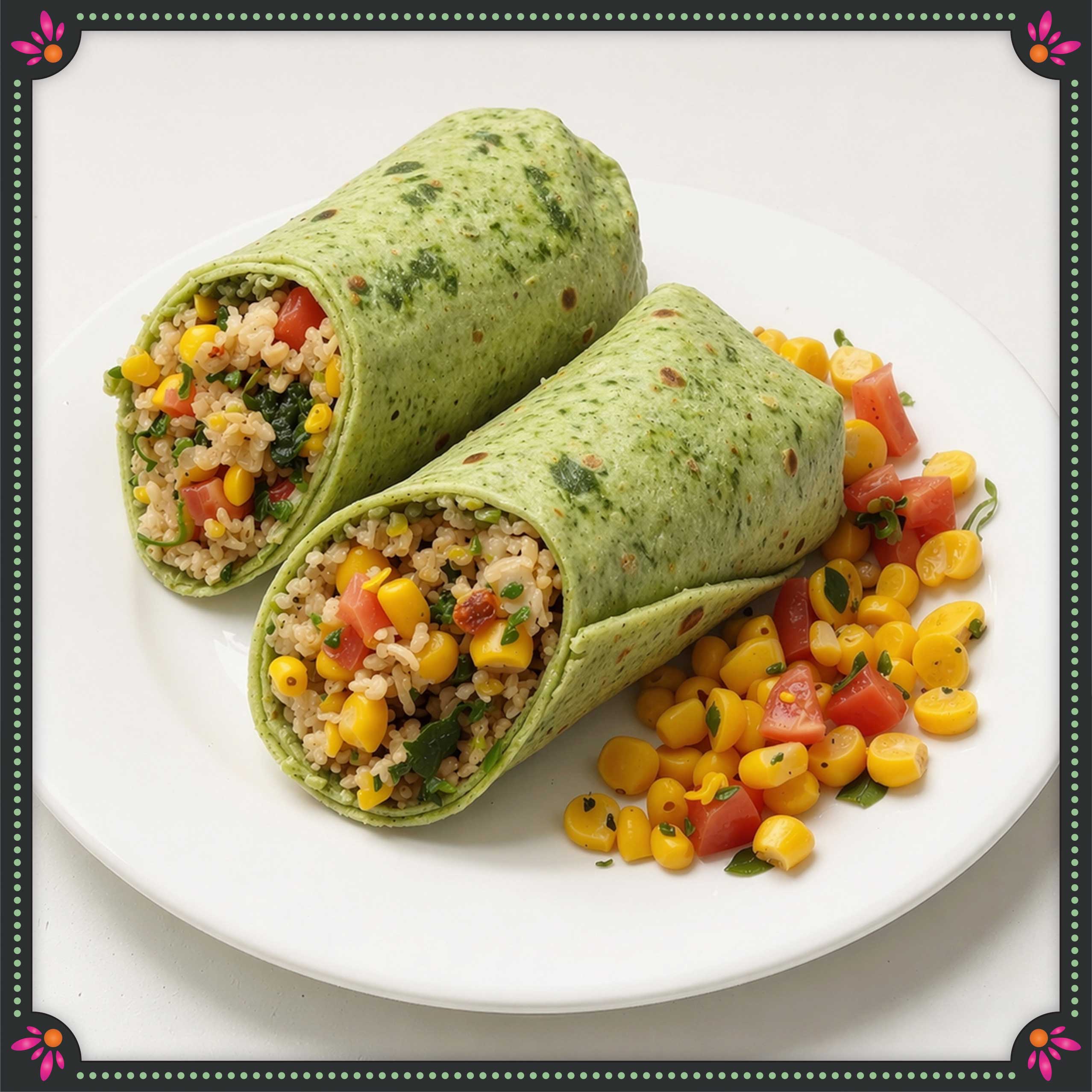 achari paneer tikka burrito wrap