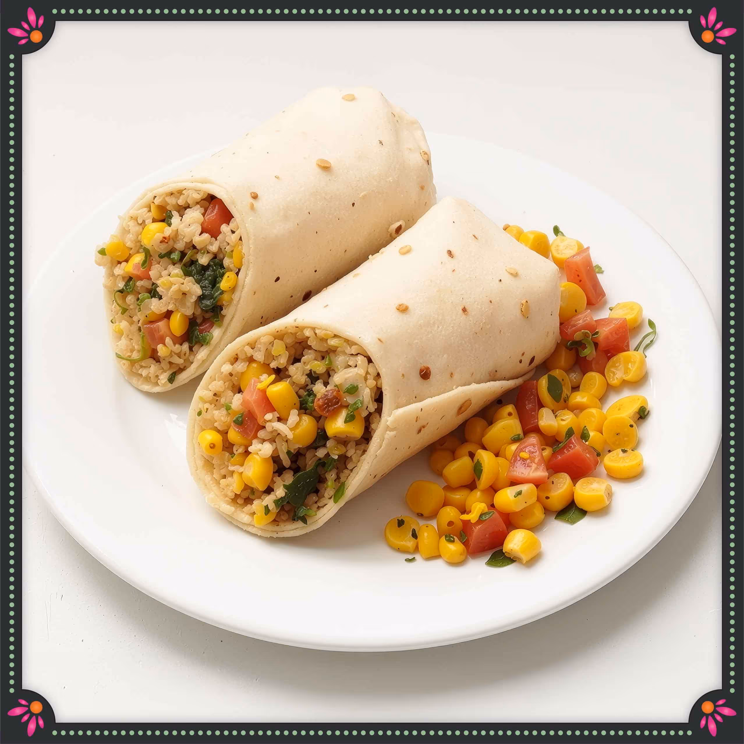 achari paneer tikka burrito wrap