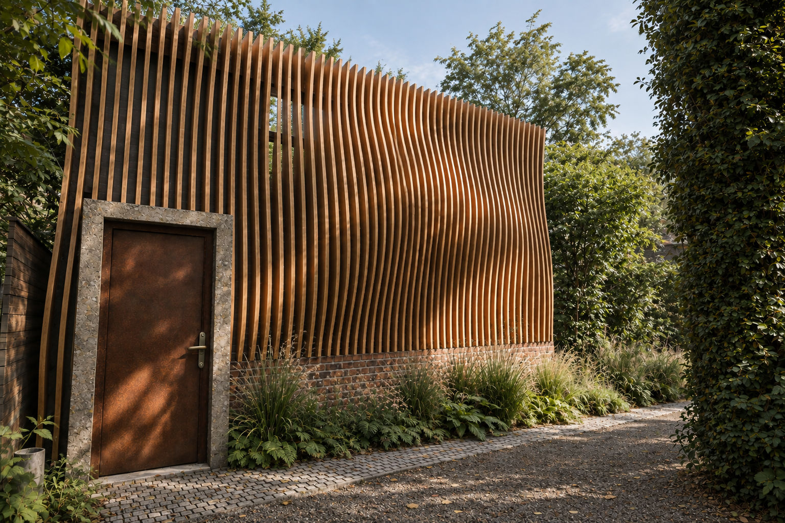 The sculptor's house is a well-designed and carefully considered project that integrates functionality, privacy, and aesthetics in response to the site's unique context.