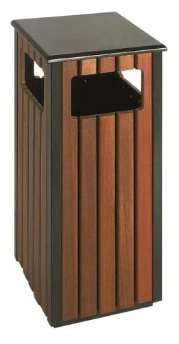 OUTLET Buitenafvalbak 36 liter, V-Part - zwart, houtlook