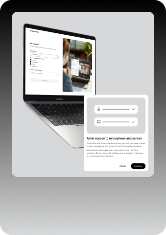 Mobile app screen for Backseat SDR, an AI sales assistant, showing the voice input interface.