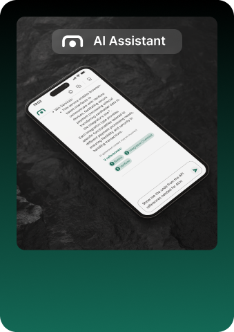 Number AI Assistant chatbot providing a code snippet within a developer documentation portal.