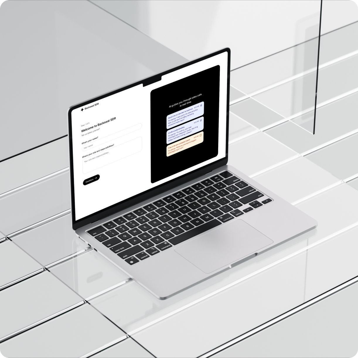 The Backseat SDR dashboard displayed on a laptop, showing how the tool presents complex information to the user in a clear format.
