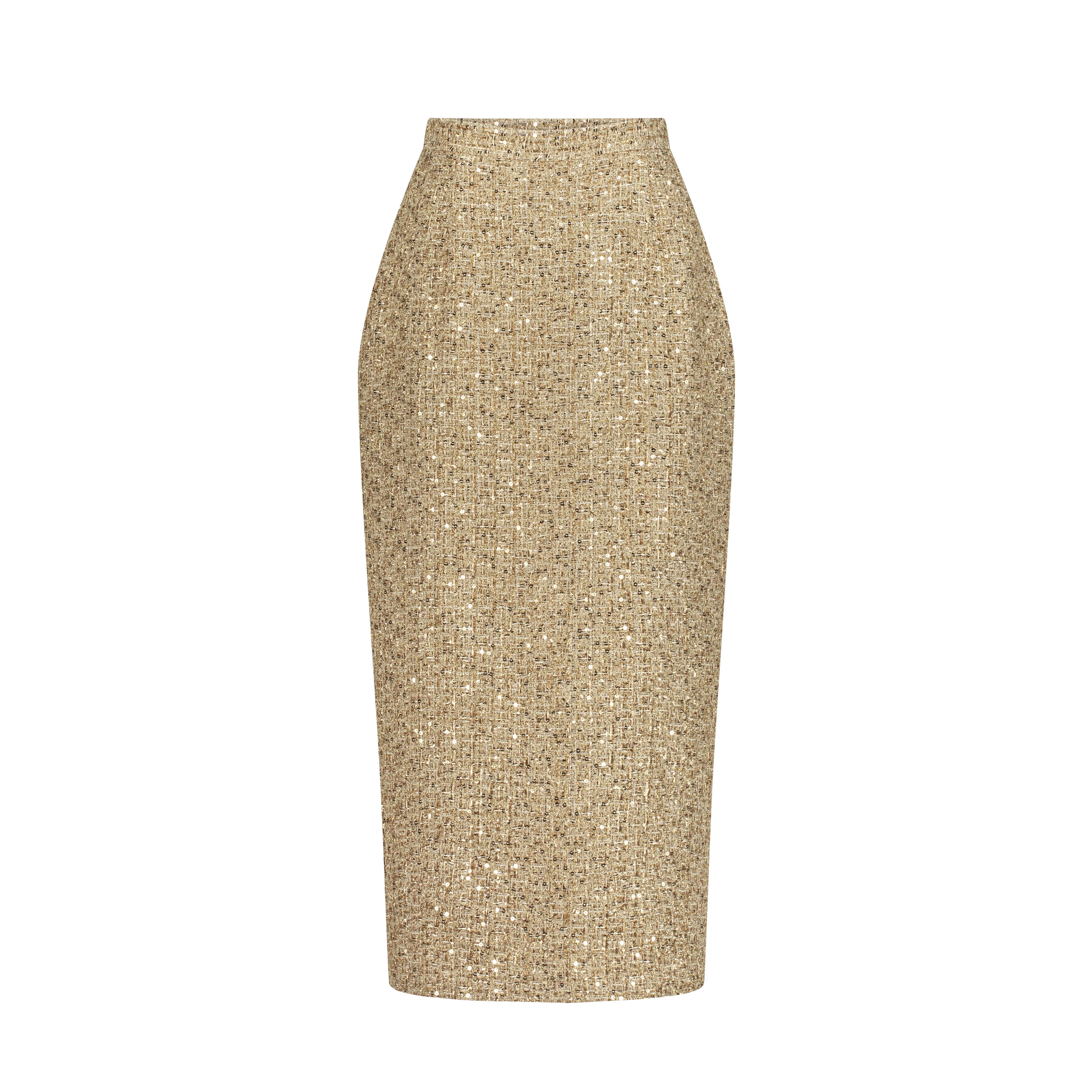 Gold skirt AC2025P0028- Gold midi length skirt. Center back zipper - ADAMARIS - the international brand 