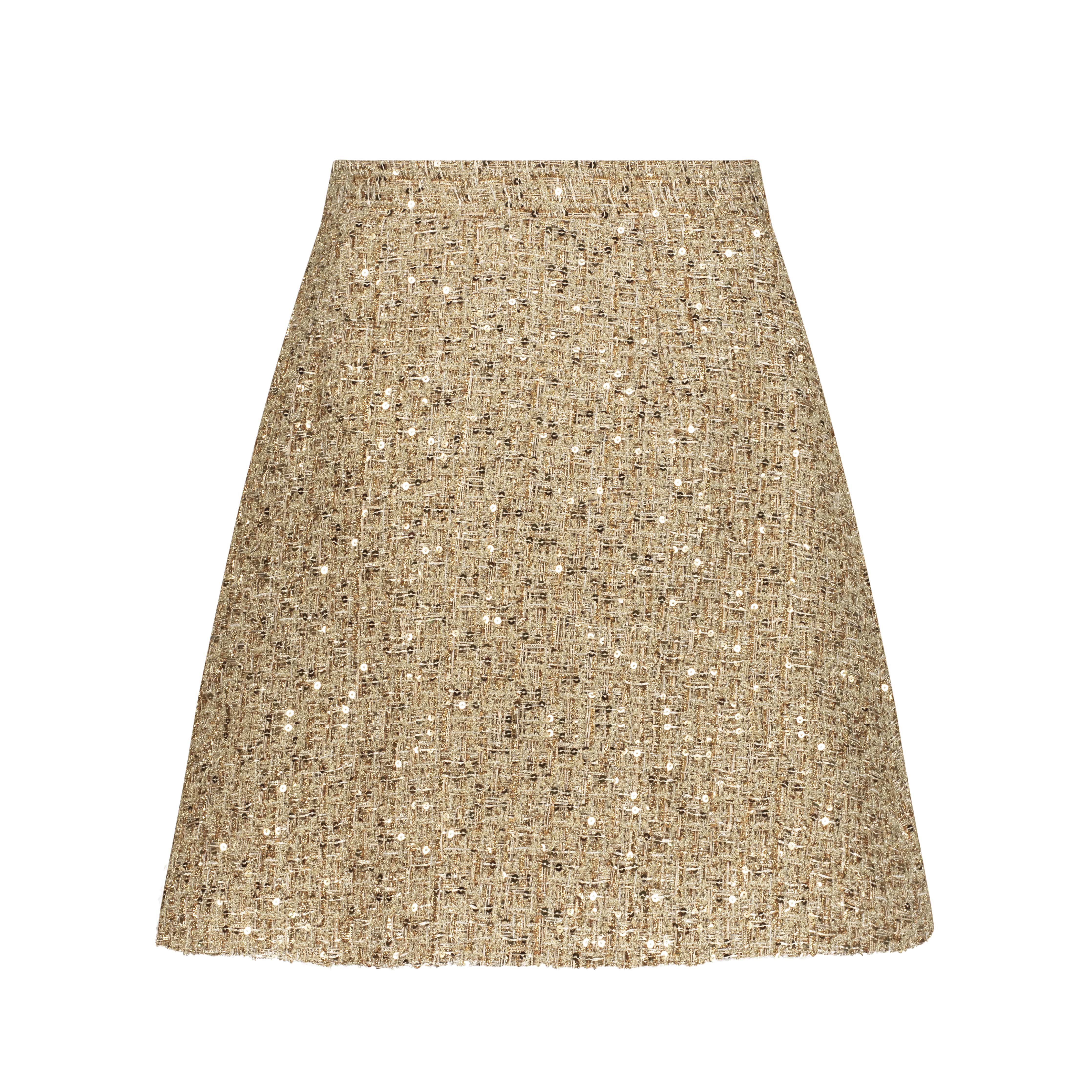 Gold skirt AC2025P0028- Gold midi length skirt. Center back zipper - ADAMARIS - the international brand 