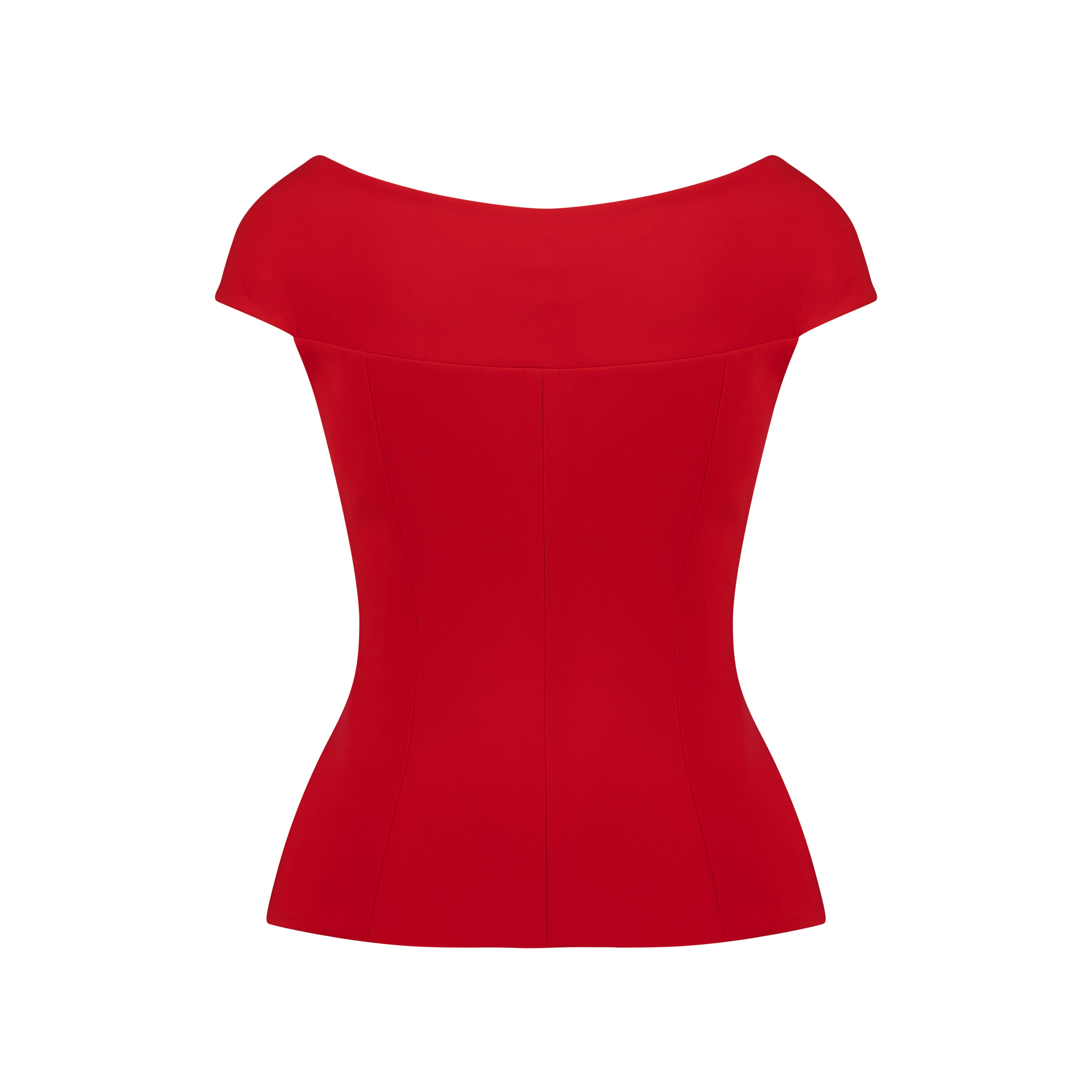 Red сlassic jacket AN2024P2110 R with elegant bows on the shoulders - order online. High quality. Delivery worldwide.