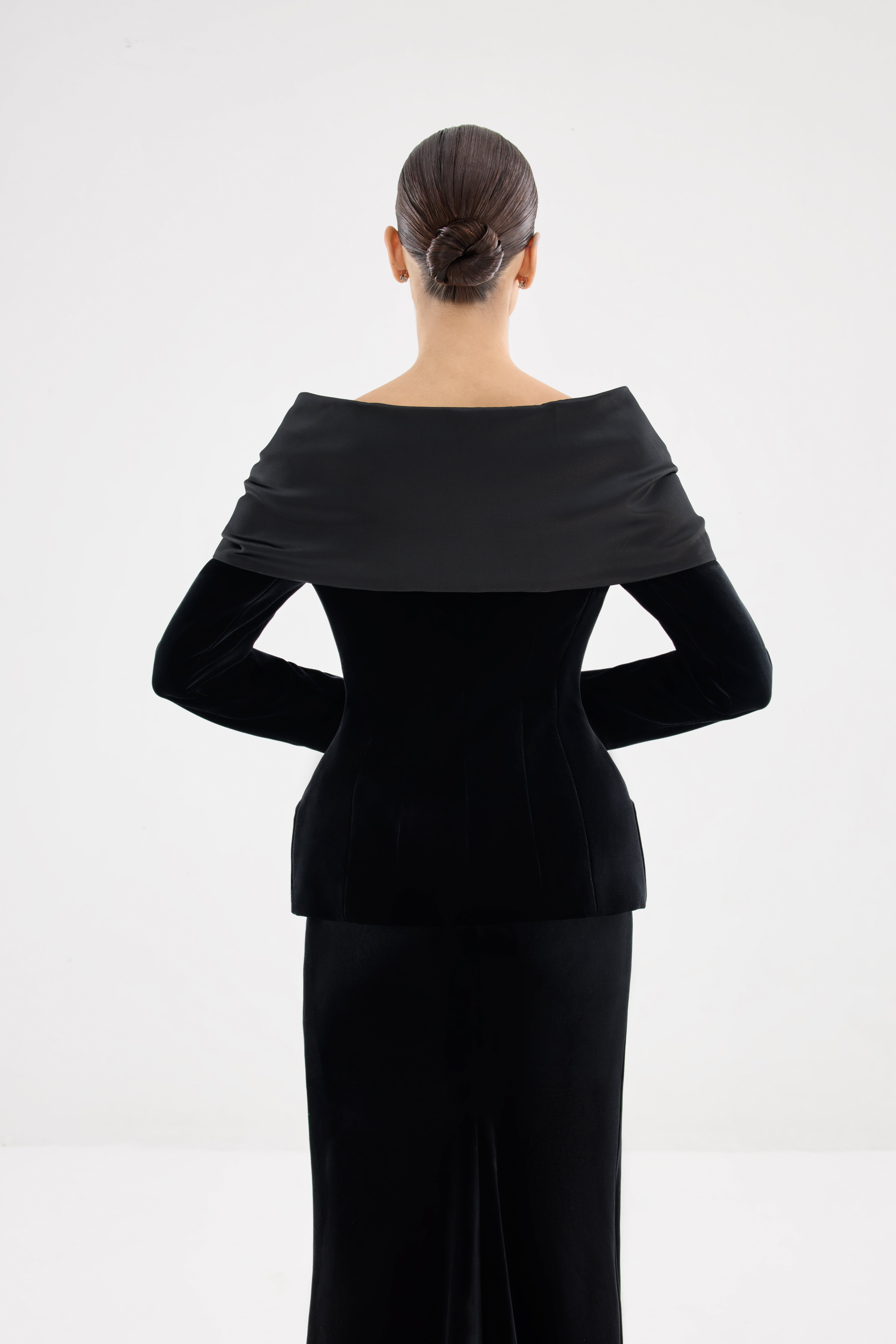 Black jacket AE2026P0007 -Jacket with accent top. Hook closure at the front - ADAMARIS - the international brand 