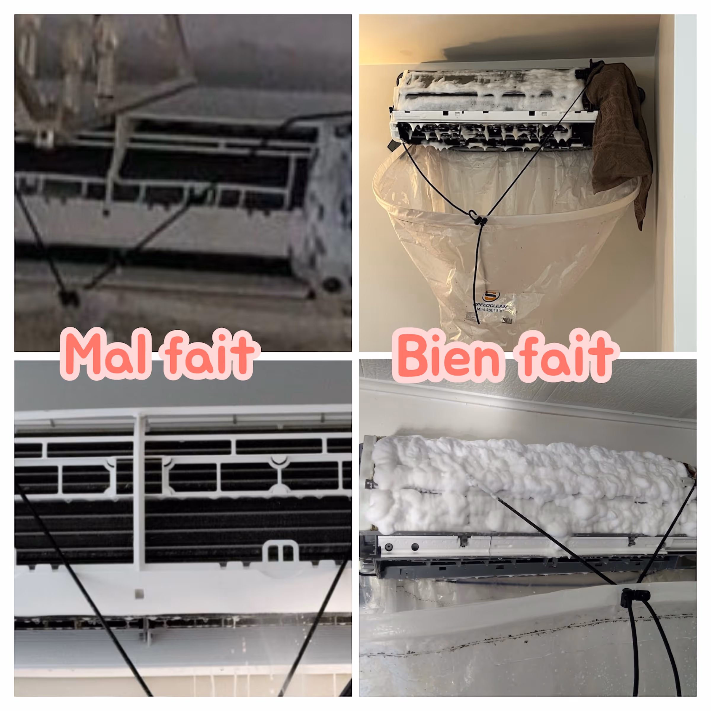 Comparaison Avant/Après d'une thermopompe nettoyé par EGL Entretien