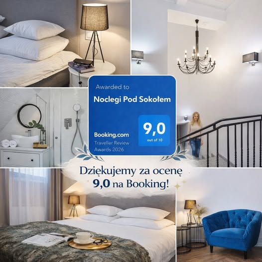 kolaż zdjęć pokojów hotelowych