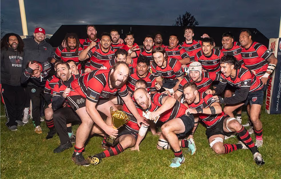 Griffins Rugby Players on a field