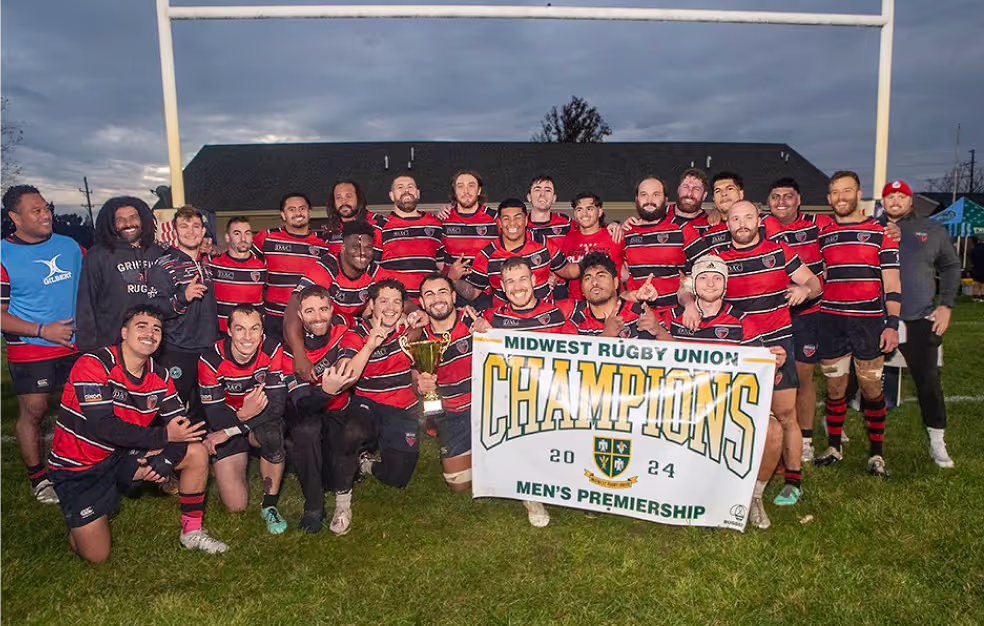 Griffins Rugby Players on a field