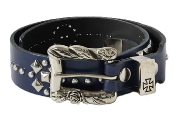 Enfants Riches Deprimes Texas Serenade Studded Leather Belt Blue