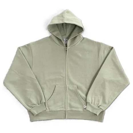 Akimbo Light Green Zip-Up Hoodie