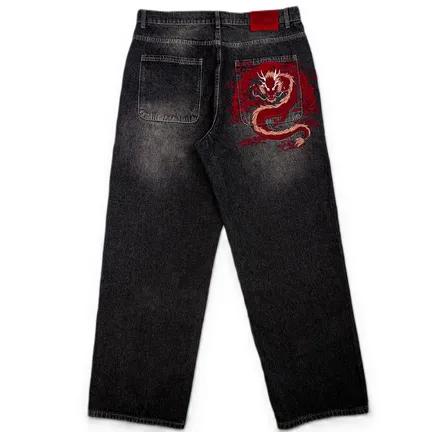 Mobius Dragon Denim Jeans Red