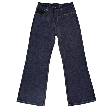 WANNA LAB Flared Raw Denim Jeans