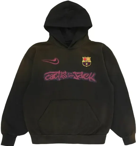 Cactus Jack x FC Barcelona Dark Brown Washed Hoodie