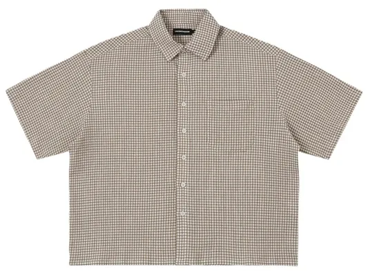 Union Kingdom Boxy Fit Button Up Shirt Beige