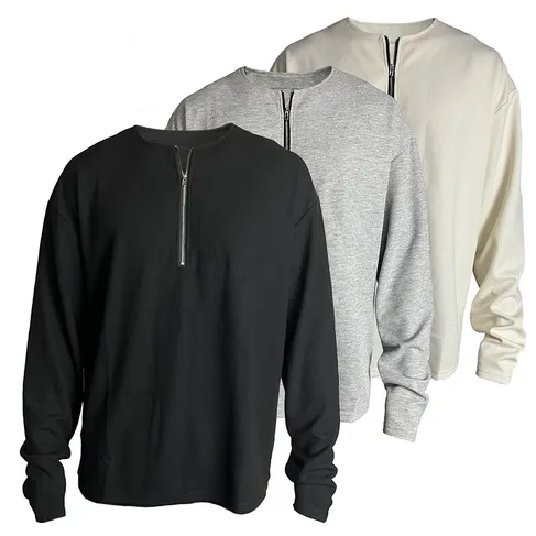 JCAESAR Half-Zip Long Sleeve Tee (6 Variants)