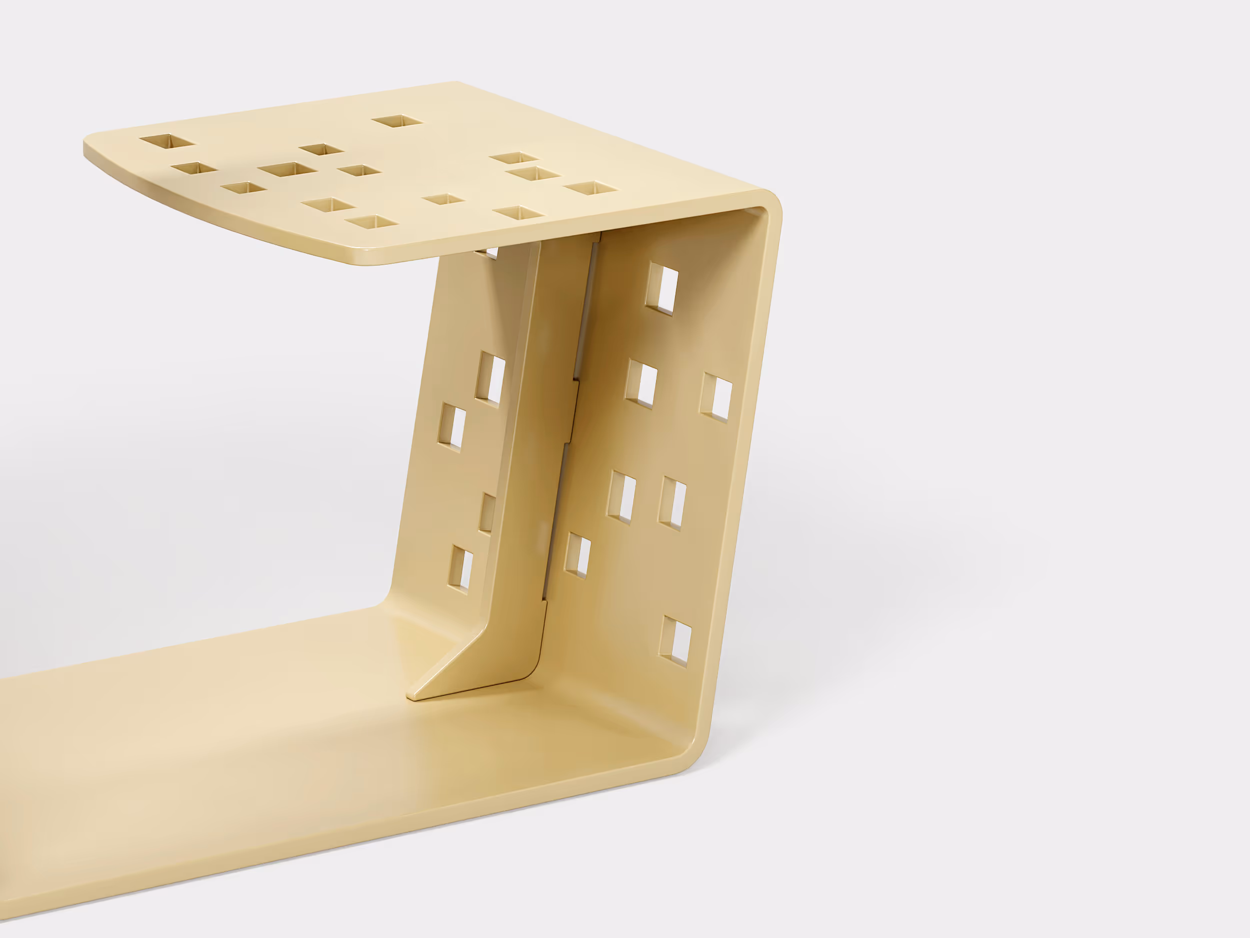 detailed realistic render for bench with the white backdrop