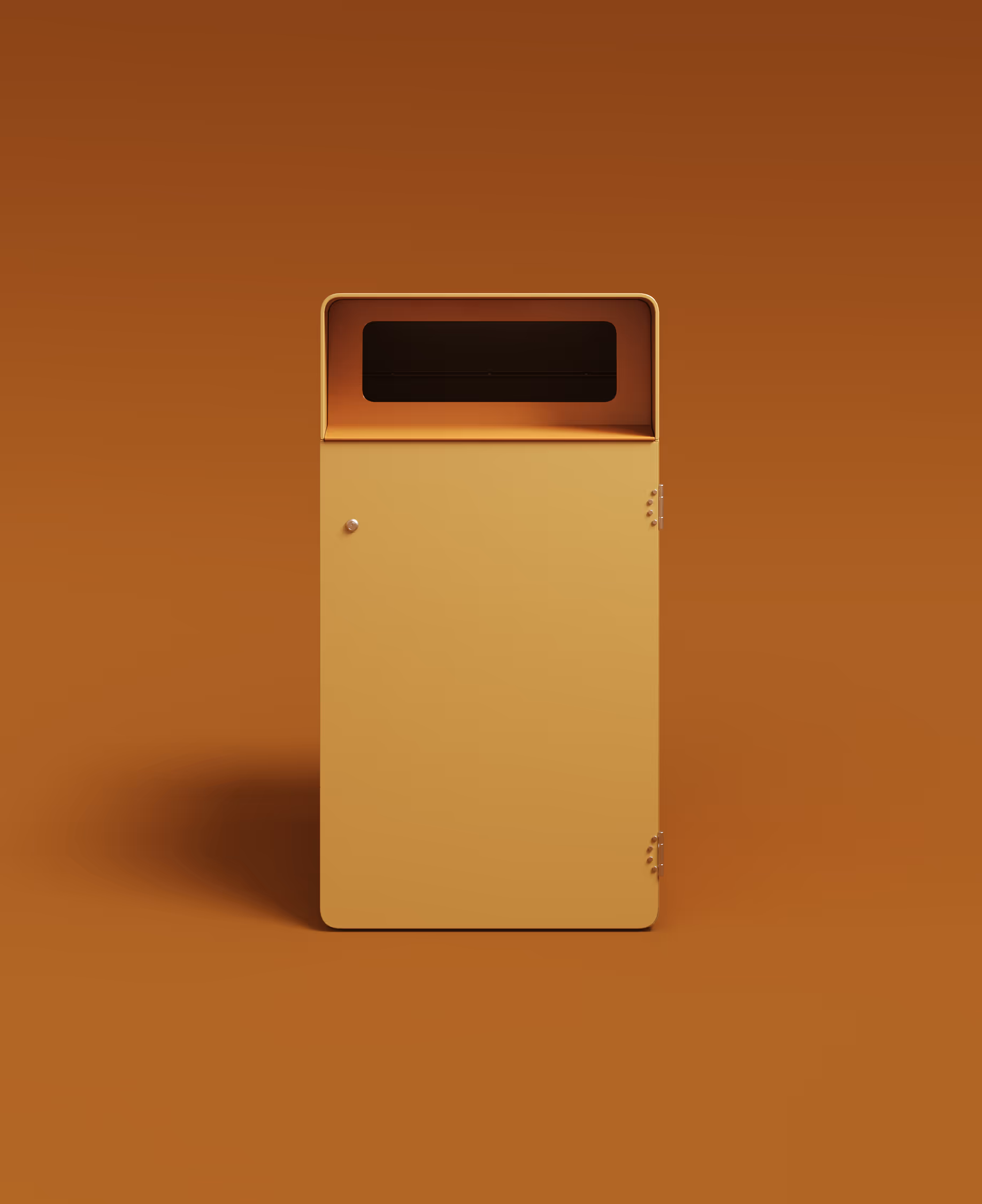 product renders for the outdoor furniture bin orange color