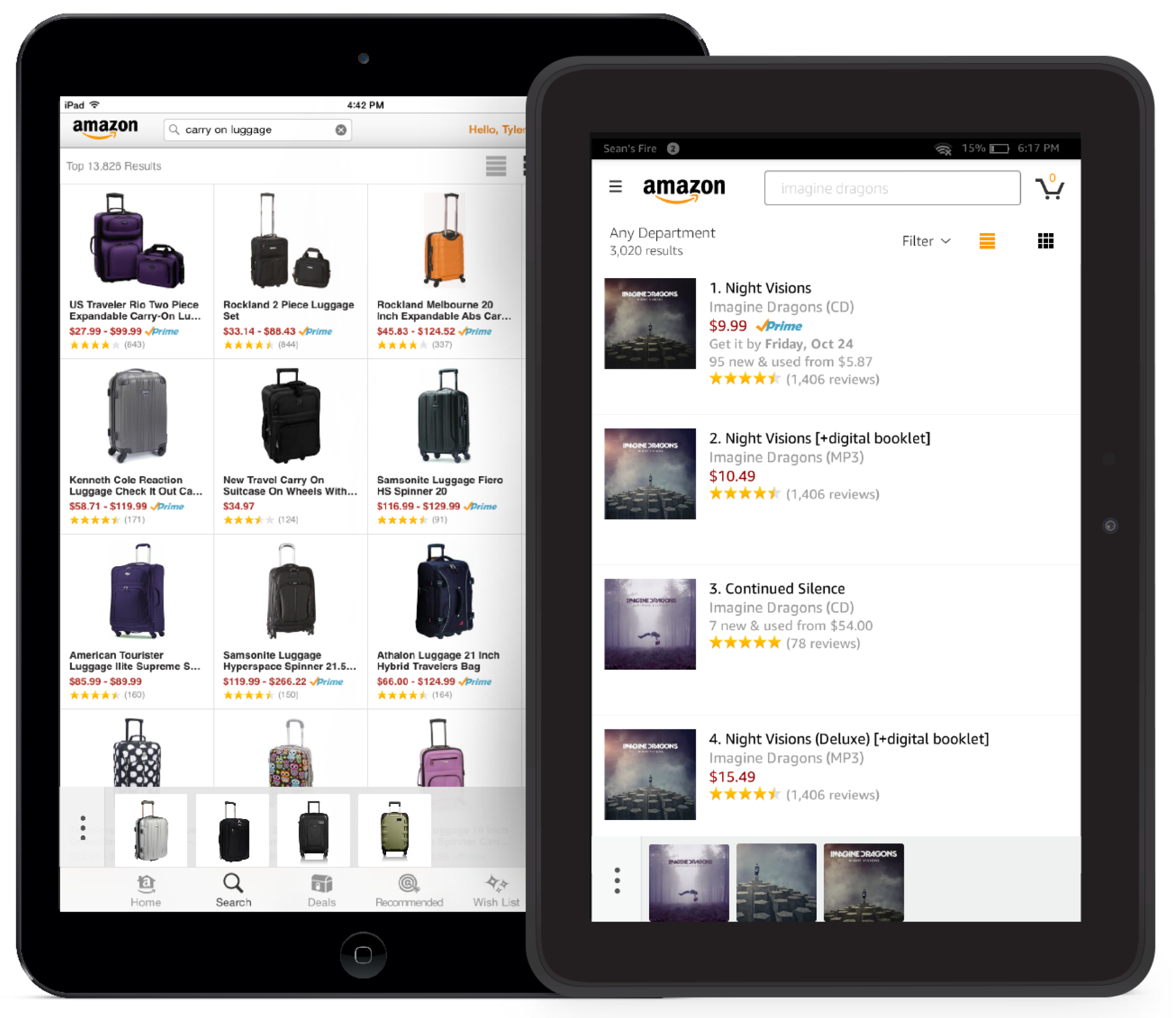 Amazon Mobile App - Collect and Compare Feature Tablet