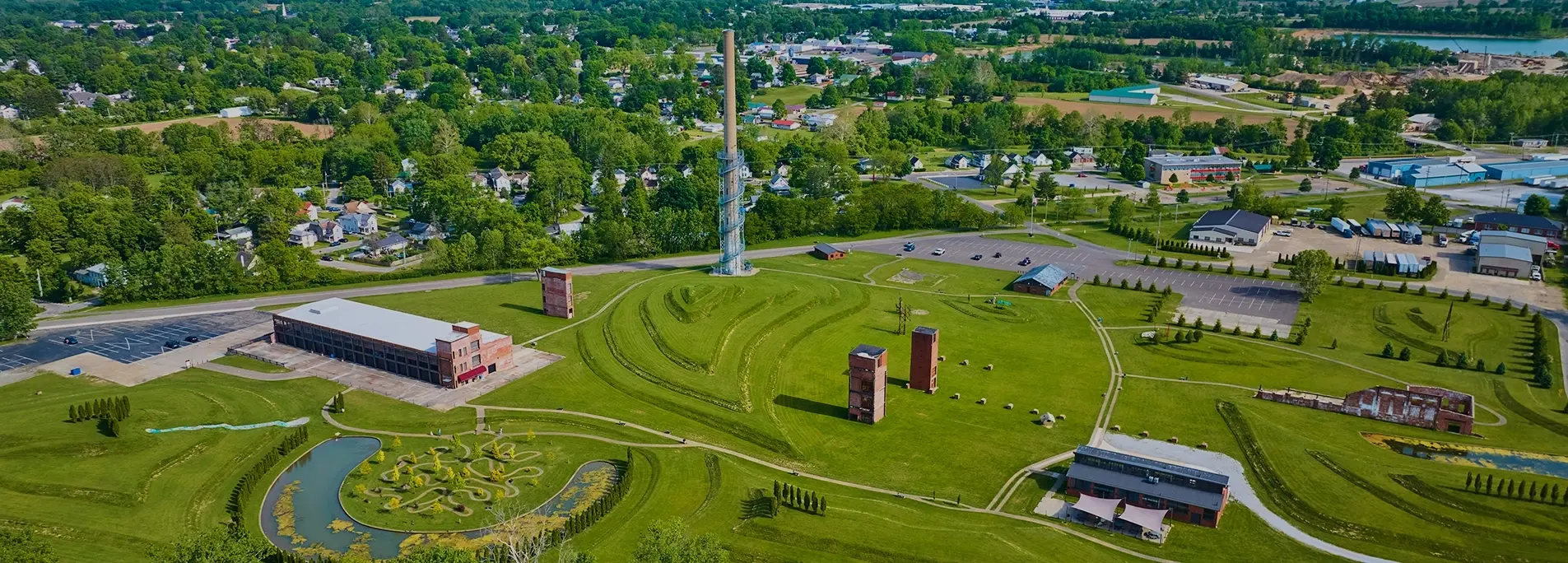 arial view of the Ariel Foundation Park Mt Vernon Ohio