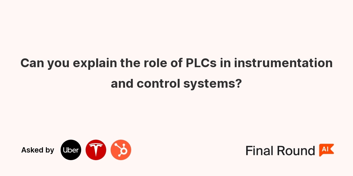 Can you explain the role of PLCs in instrumentation and control systems?