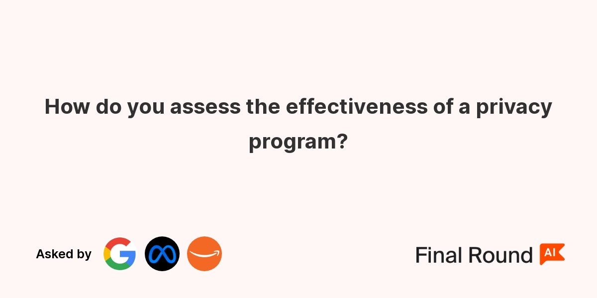 How do you assess the effectiveness of a privacy program?