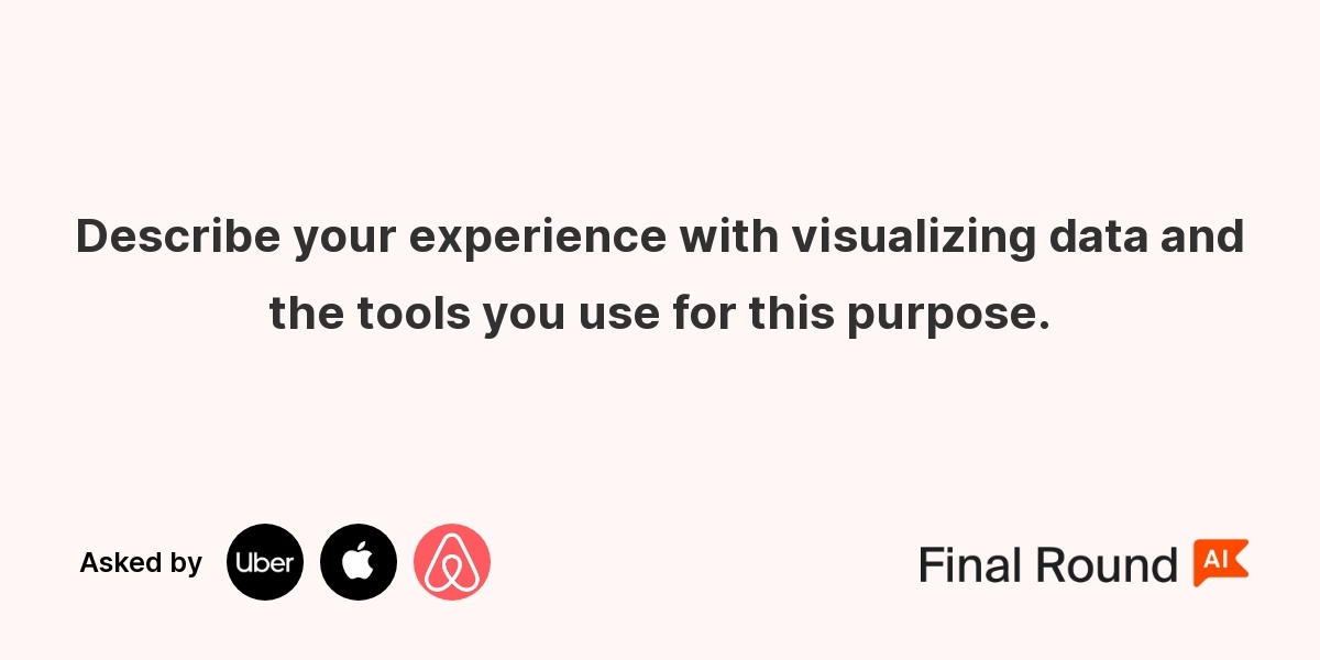 Describe your experience with visualizing data and the tools you use for this purpose.