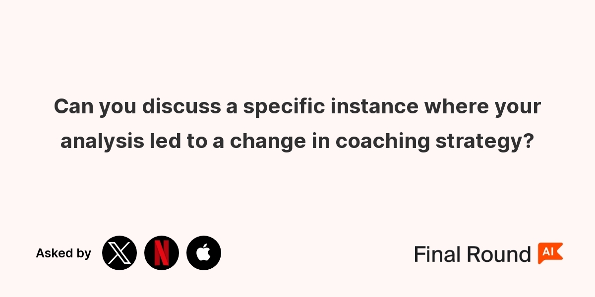 Can you discuss a specific instance where your analysis led to a change in coaching strategy?