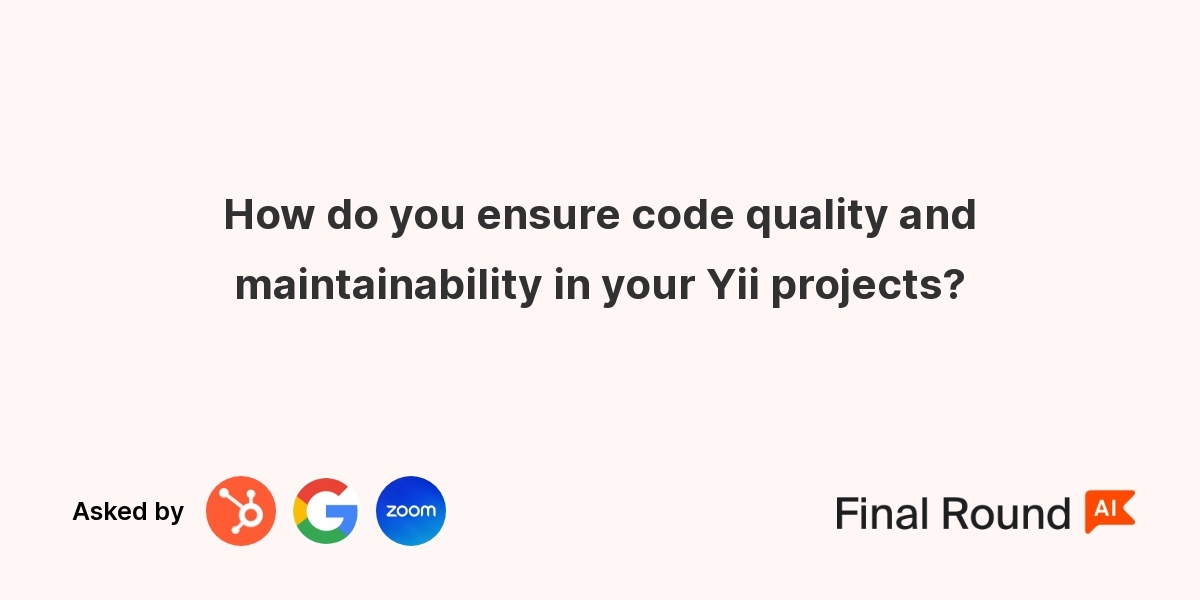How do you ensure code quality and maintainability in your Yii projects?