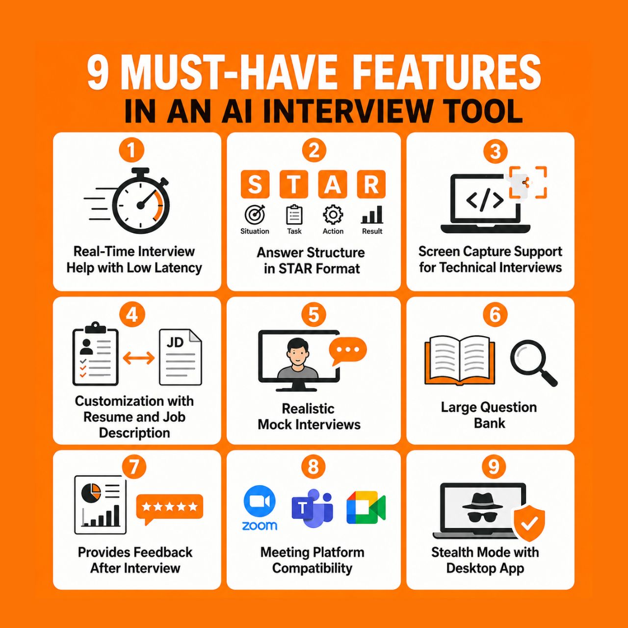 9 essential features for AI interview tools