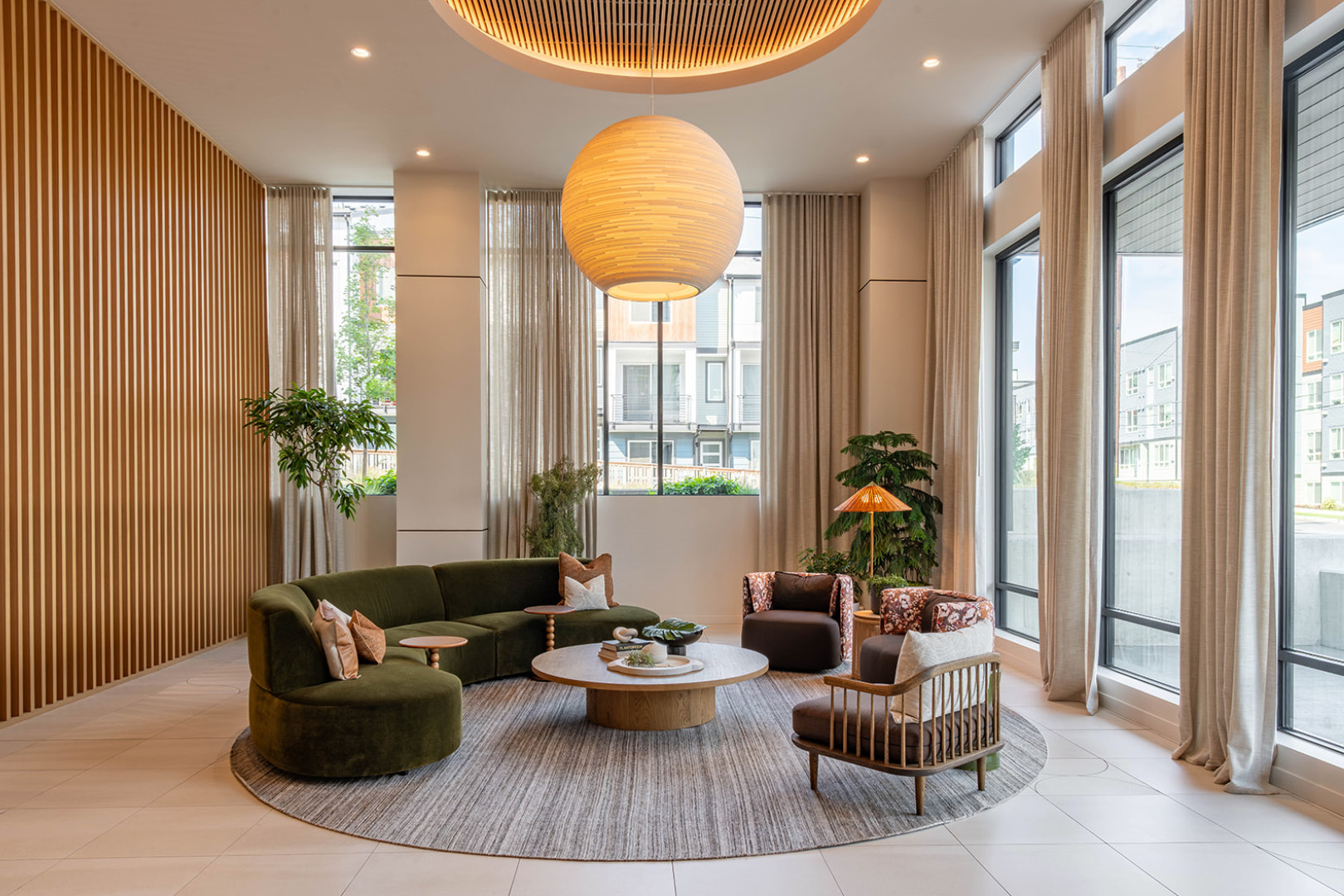 Interior view of Verdant multifamily project public space