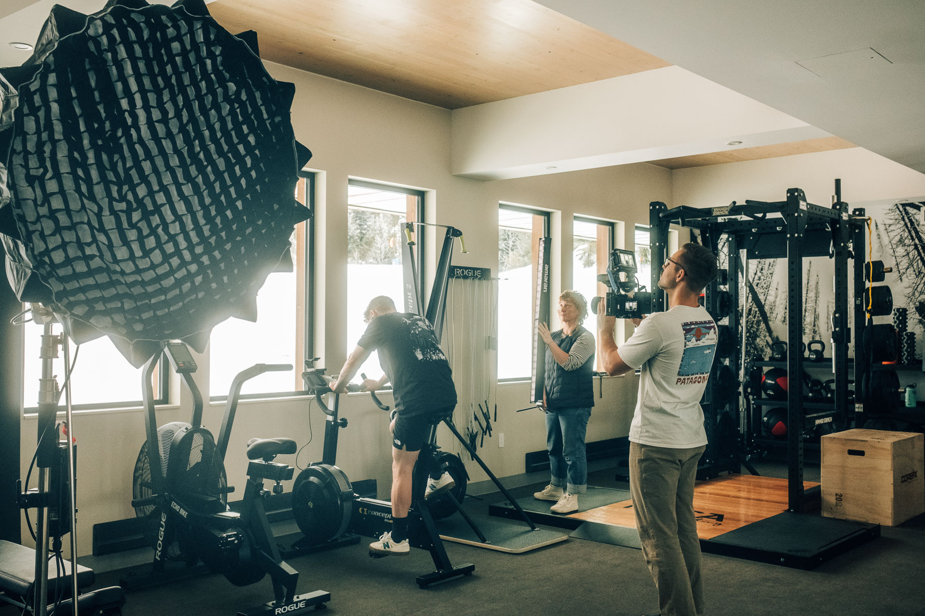 Behind the scenes on a heli-ski production